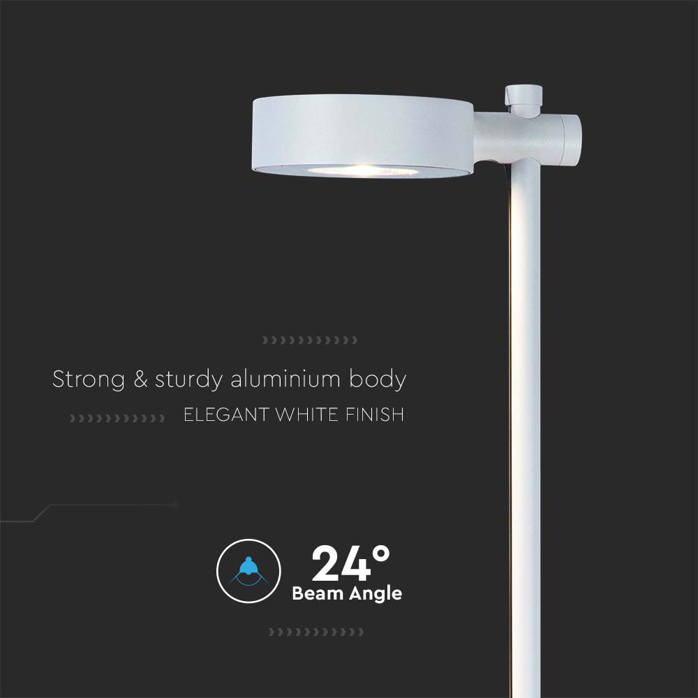 Lampada LED da Giardino 6W con Doppio Fissaggio a Terra Colore Bianco h:102cm 4000K IP65