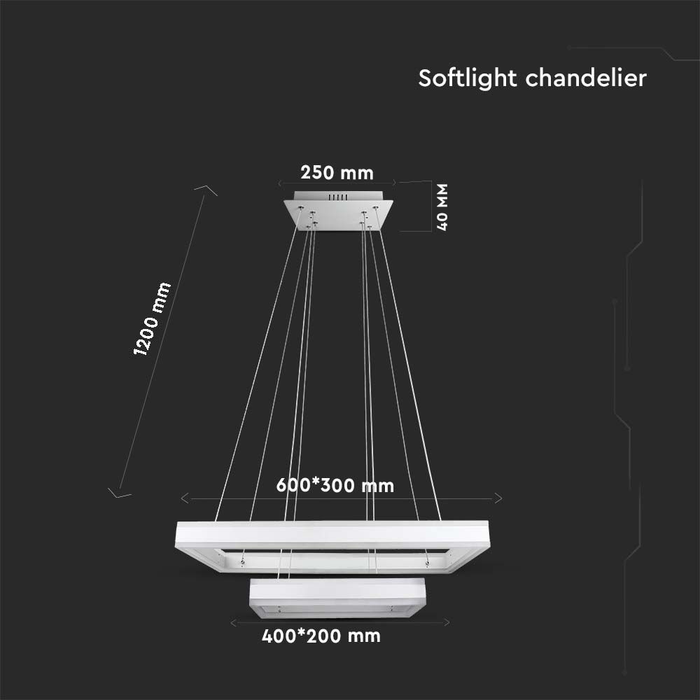 115W Soft Light Chandelier Dimmable White 3000K