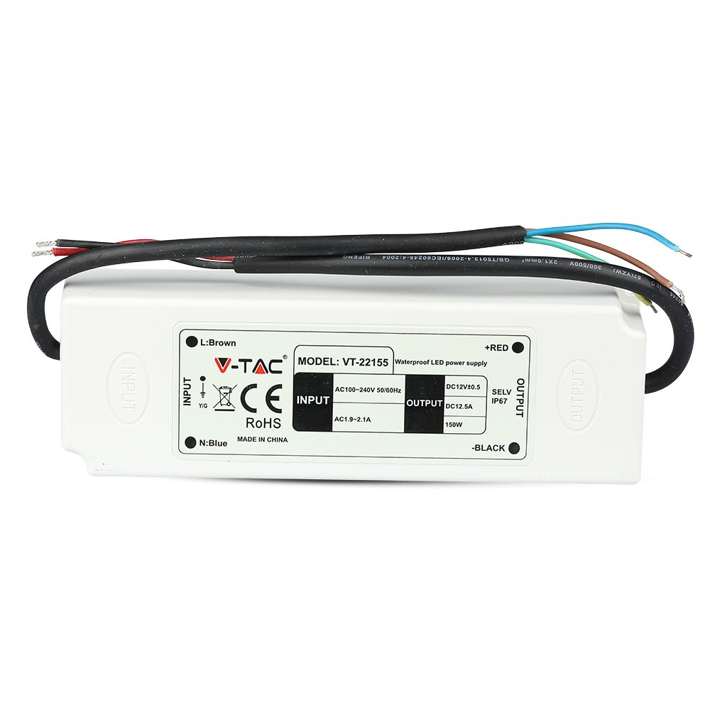LED Plastica SLIM Power Supply 150W IP67 12V img 1