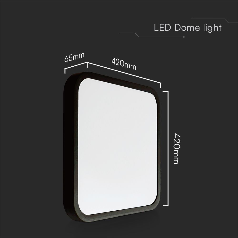 48W LED Dome Light SAMSUNG Chip 4000K Square Black Frame IP44