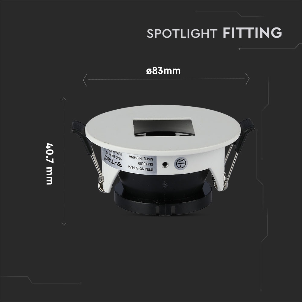 GU10 Fitting rotondo Bianco & Nero