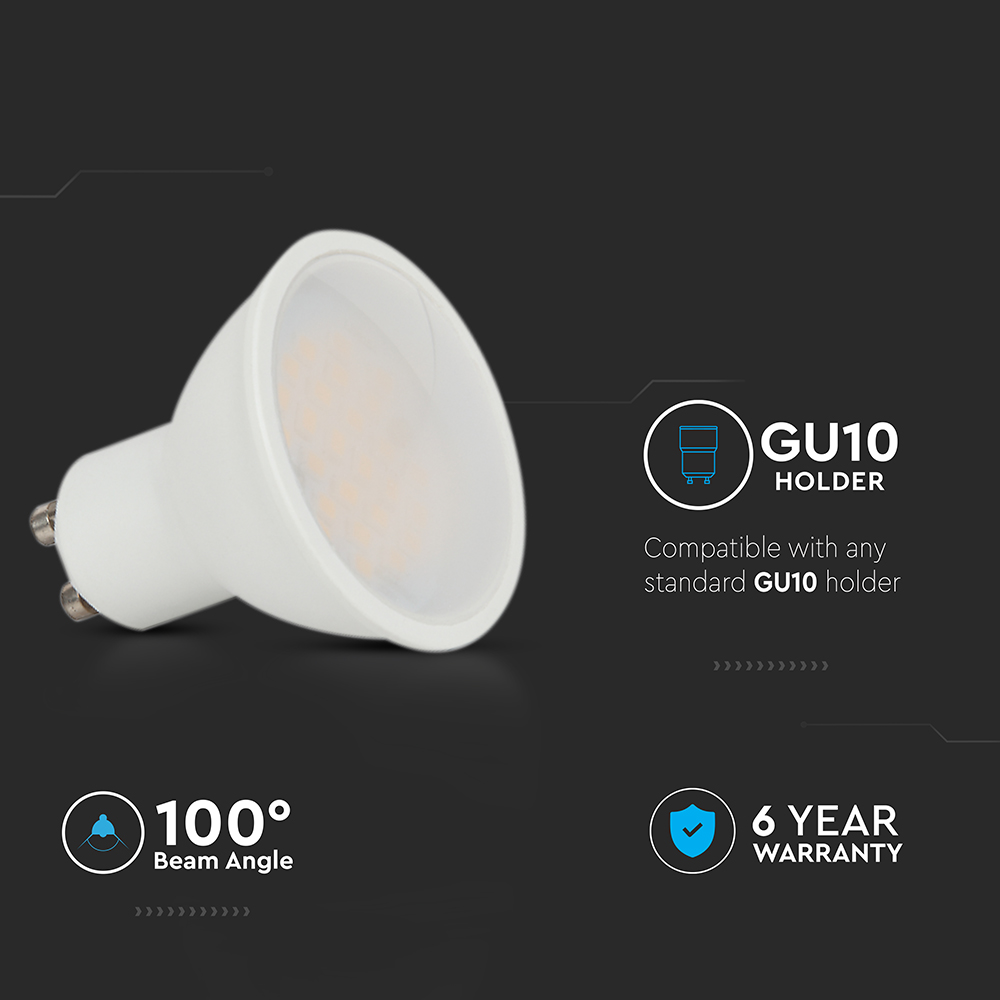 LED Spotlight - CREE CHIP 10W GU10 Plastic Milky Cover 38° 3000K img 1