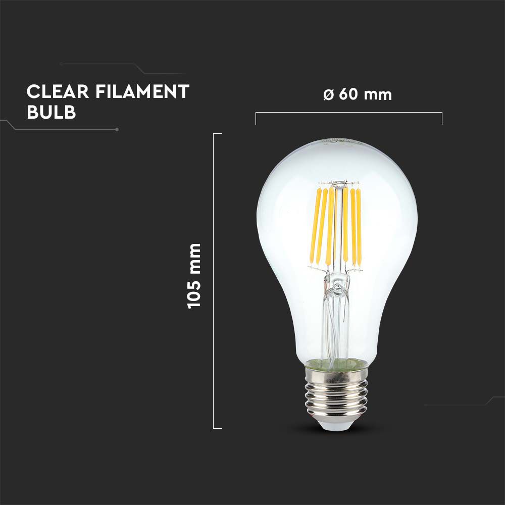 10W Filament E27 A60 Clear Cover 4000K
