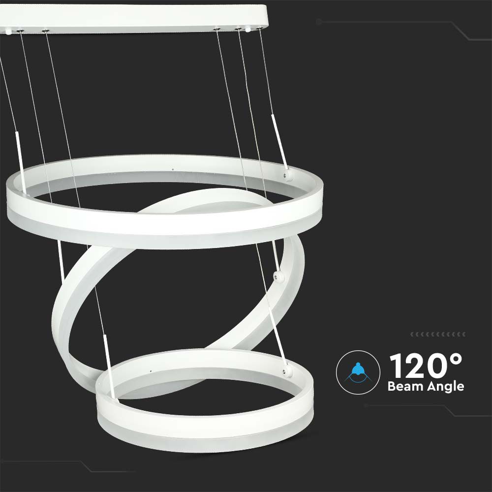 92W Soft Light Chandelier Dimmable White 3000K img 2