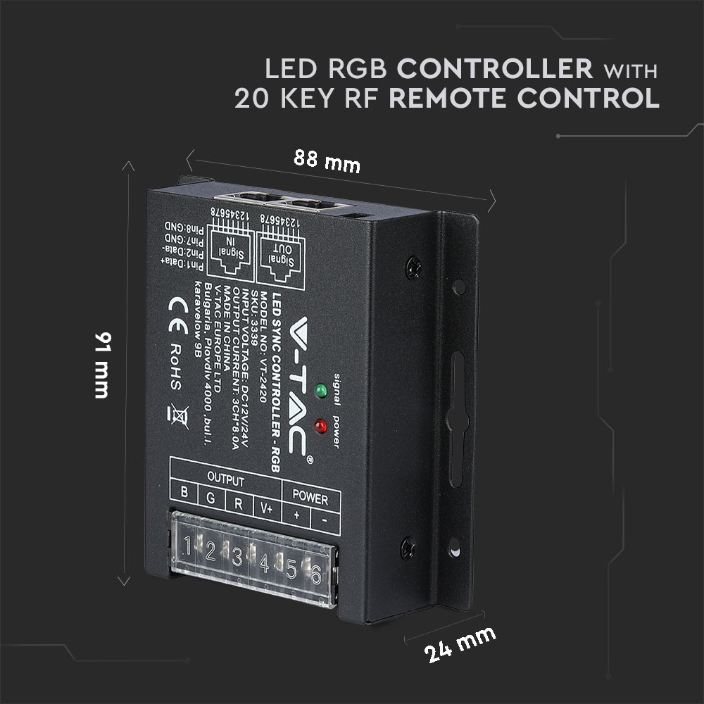 LED RGB Controller 20 Key RF Remote Control