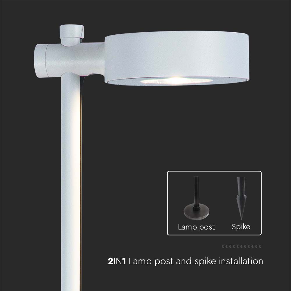 Lampada LED da Giardino 6W con Doppio Fissaggio a Terra Colore Bianco h:102cm 4000K IP65 img 3