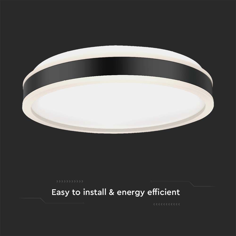 LED Plafoniera di design rotondo nera Dimmerabile