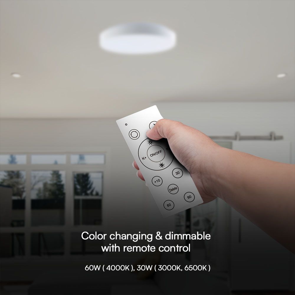 30W - 60W - 30W Designer Domelight Remote Control Dimmable Elegant White Cover img 2