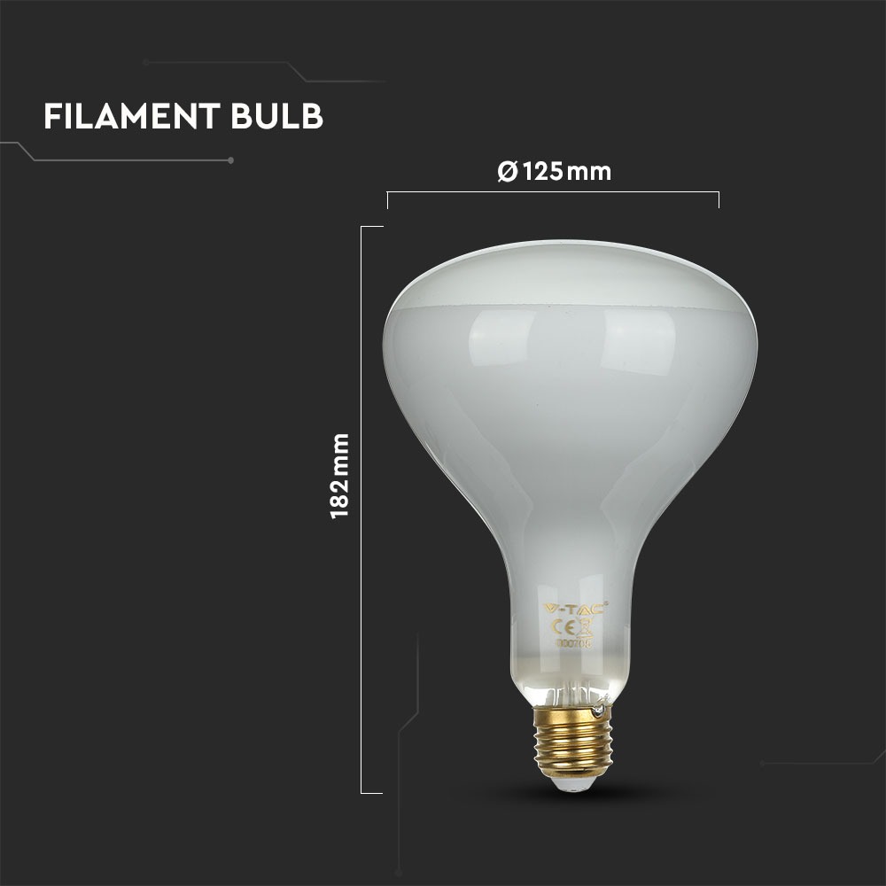 LED Lampadina 8W Straight Filamento E27 R125 Dimmerabile 6500K