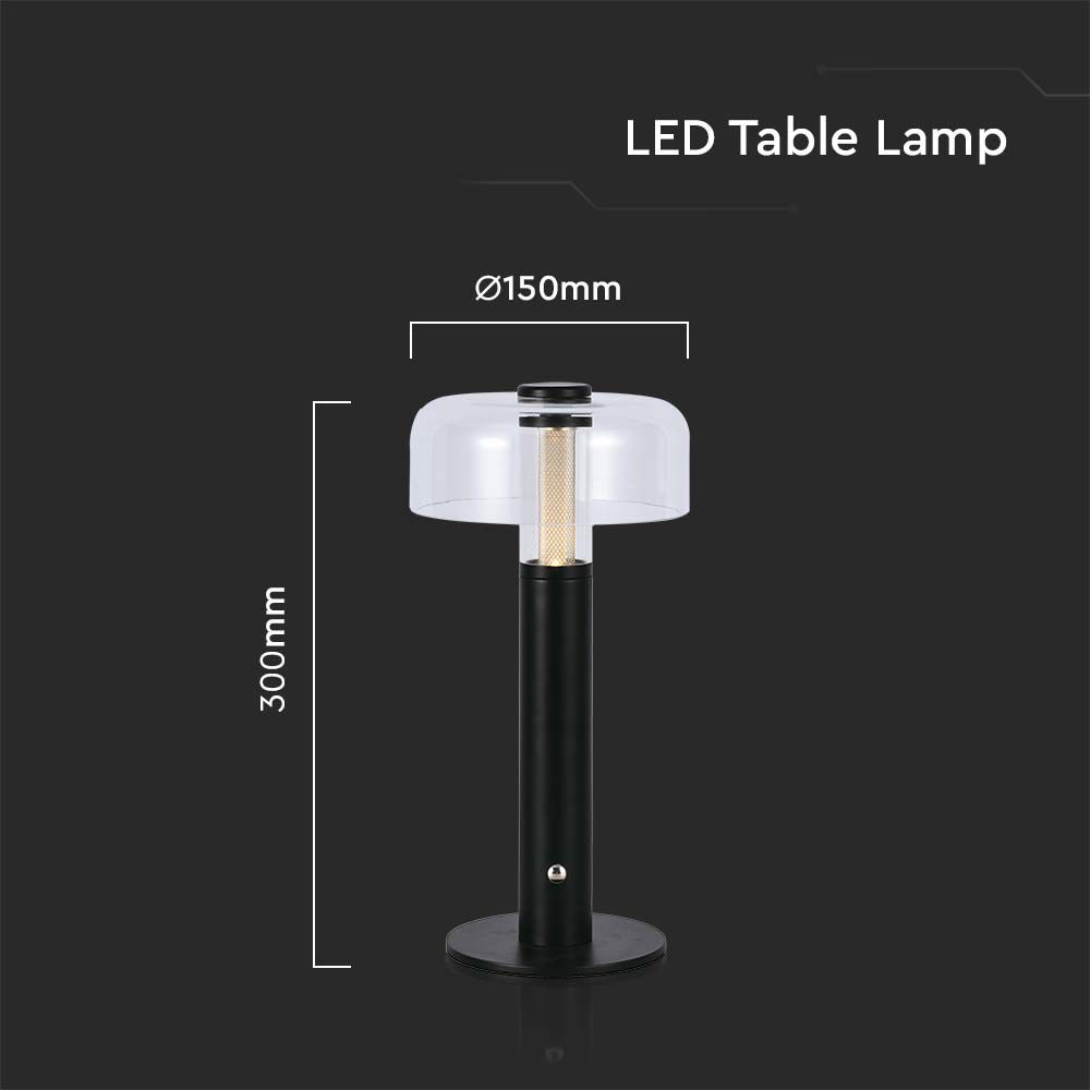 Lampada da Tavolo Ricaricabile 3 in 1 corpo nero