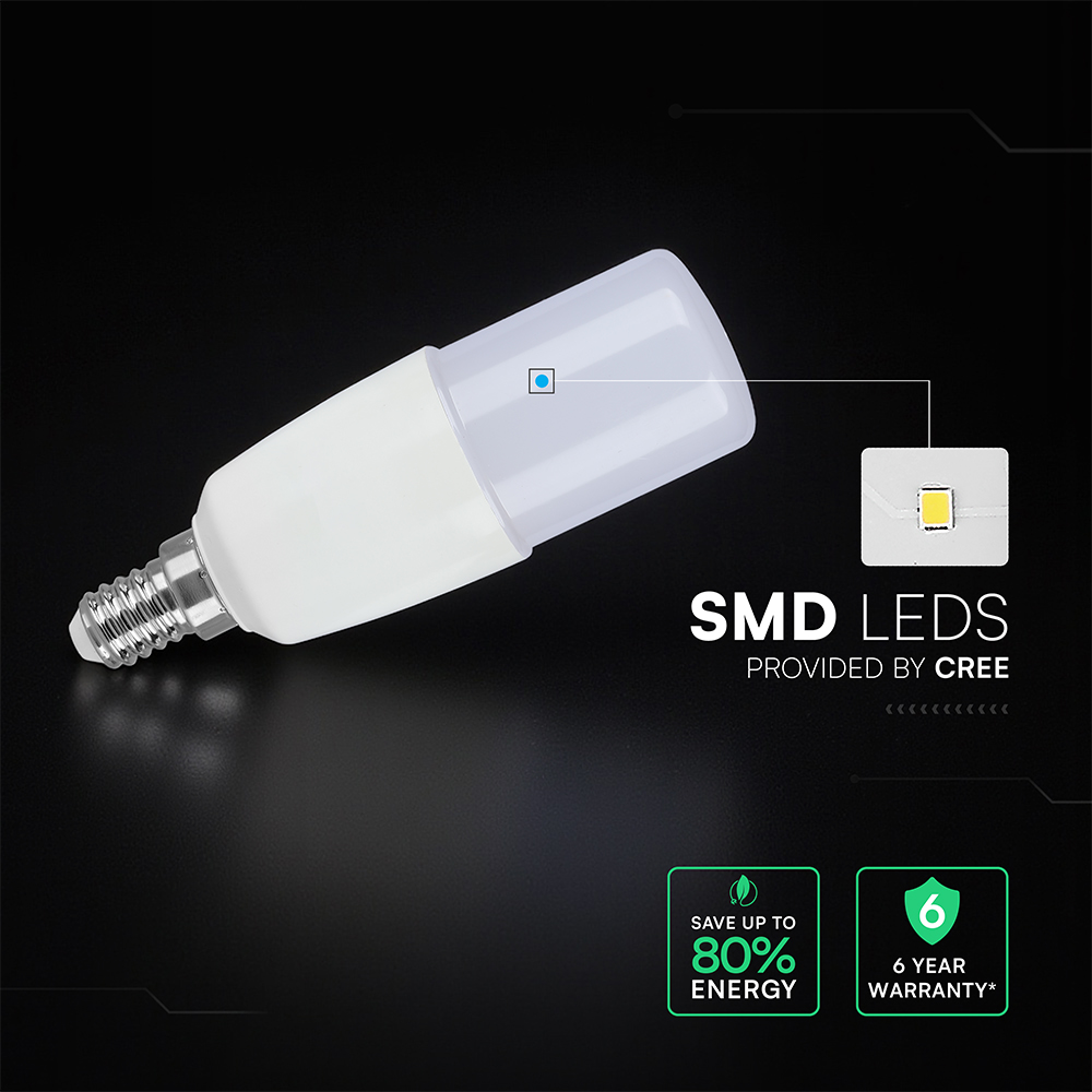 7.5W LEB Bulb E14 T37 Plastic CREE CHIP 6400K
