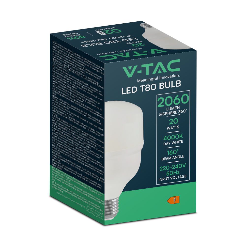 LED Bulb - 20W E27 T80 4000K
