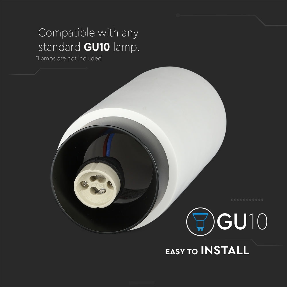 GU10 Fitting Gesso Metal Gun Black Bottom img 1