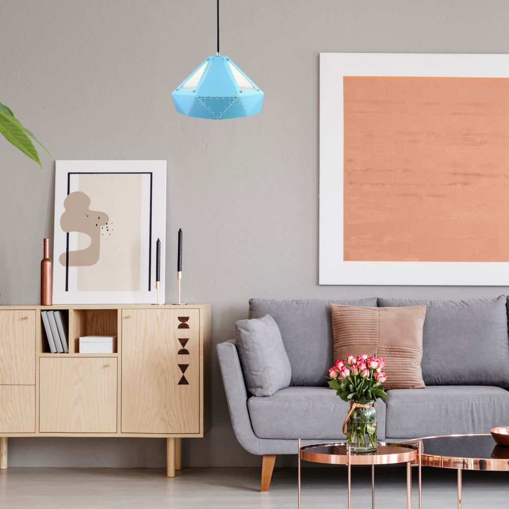 Pendente Light Pastel Prism Blu 310 x 180 mm