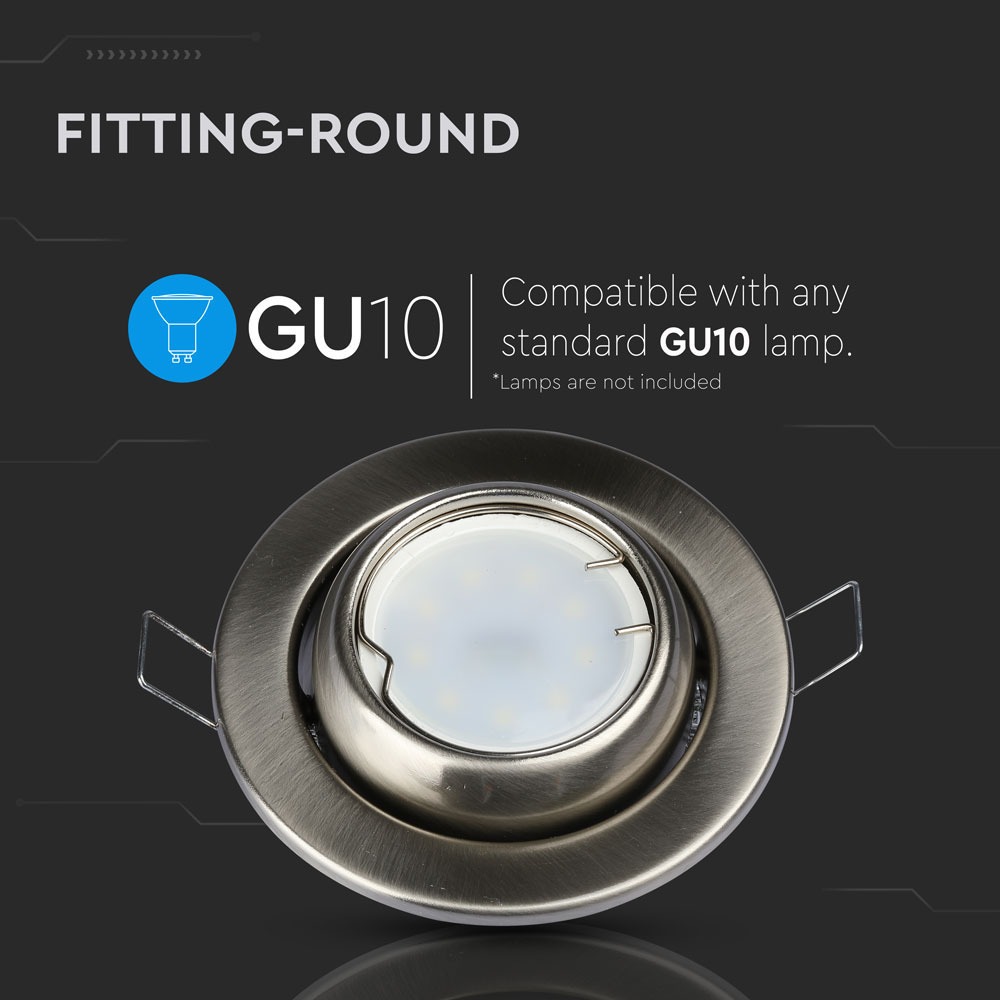 GU10 Corpo Rotondo Cambio Angolo Satin Nickel