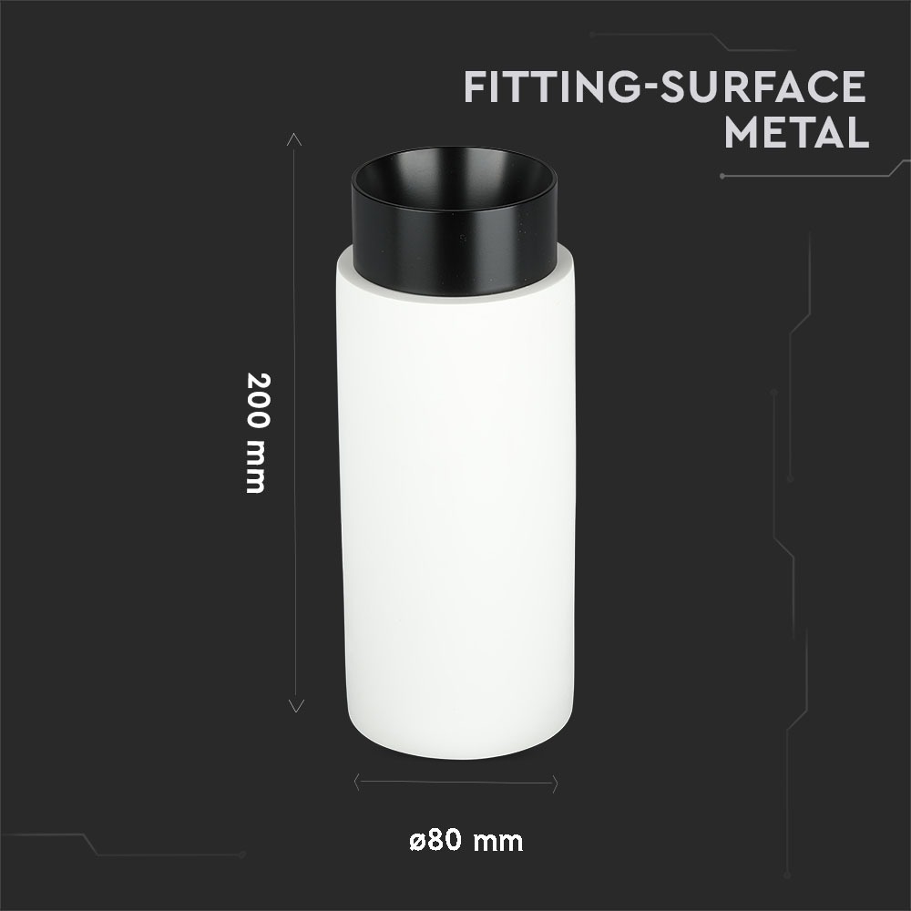 GU10 Fitting Gesso Metal Gun Black Bottom