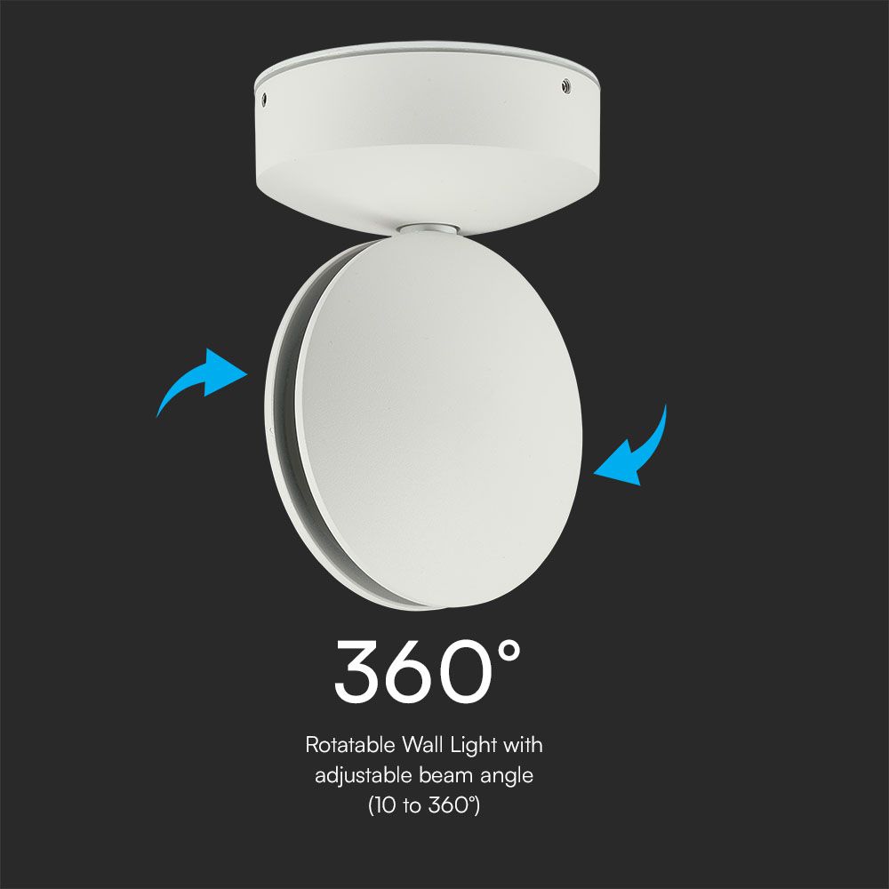 7W LED Wall Light White Body 3000K IP65 img 1