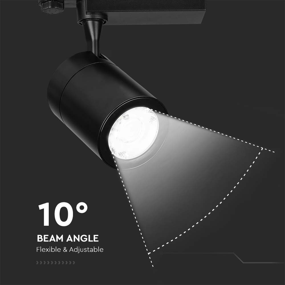 35W LED Track Light Black Body 4000K img 1