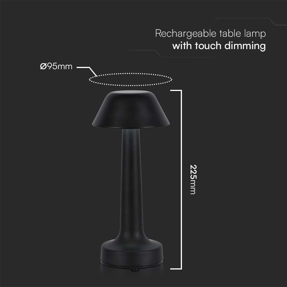 2W LED Table Lamp (D100*230) 3IN1 Black Body