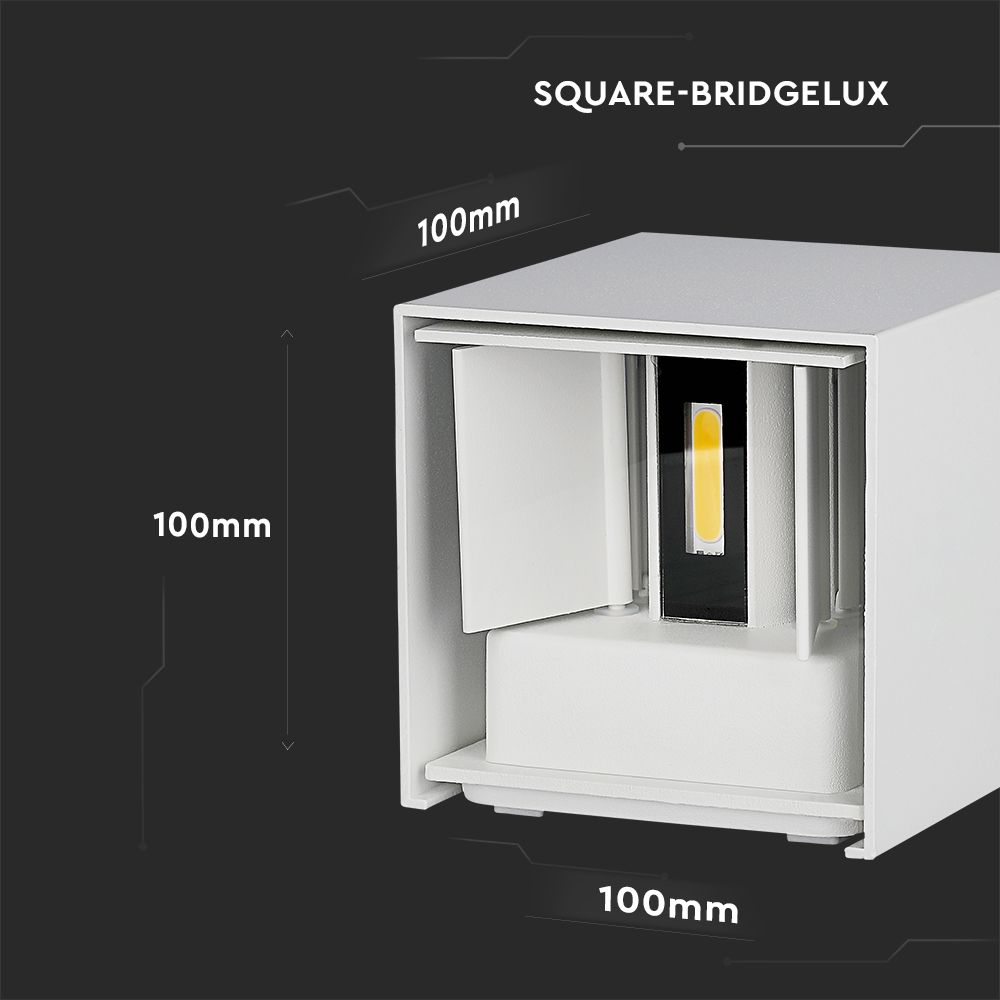 5W Wall Lamp With Bridglux Chip White Body Square IP65 4000K
