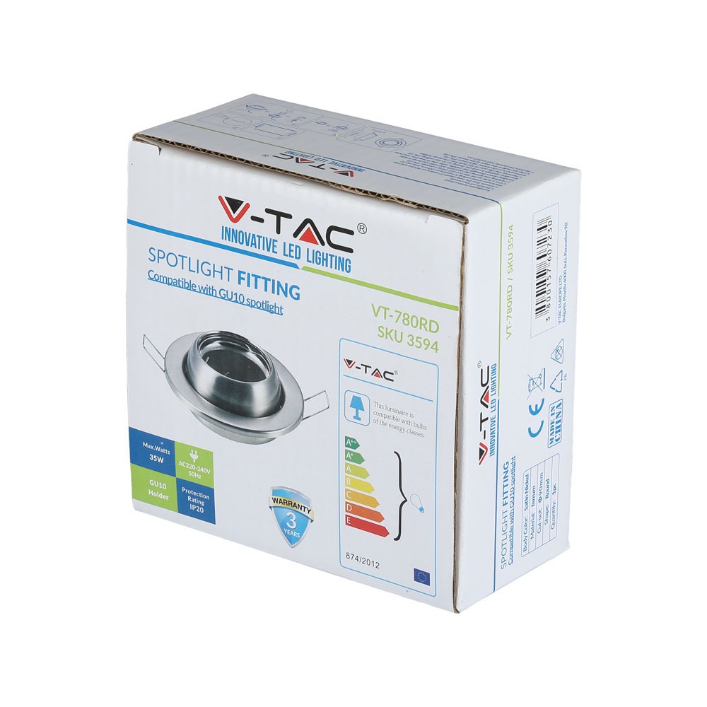 GU10 Corpo Rotondo Cambio Angolo Satin Nickel