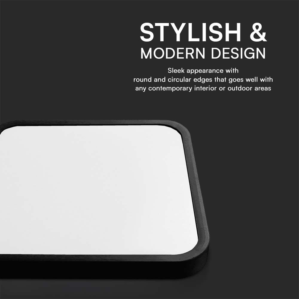 48W LED Dome Light SAMSUNG Chip 4000K Square Black Frame IP44