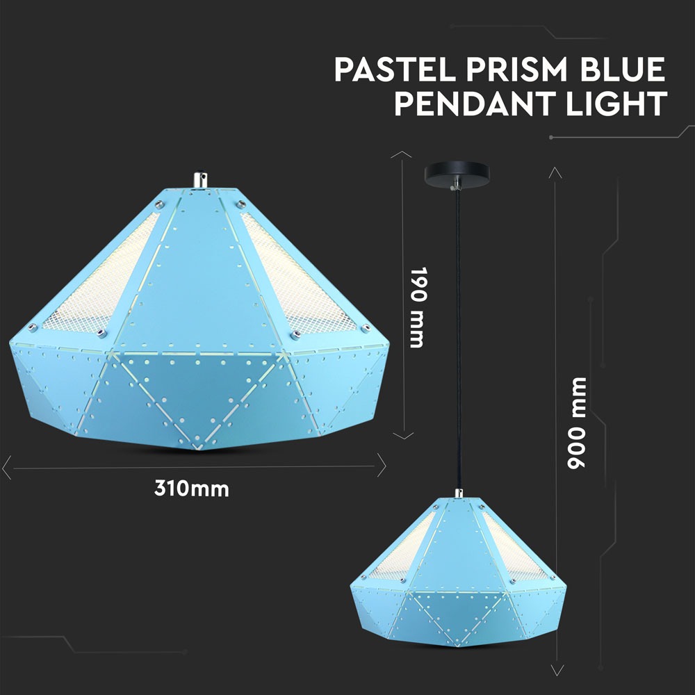 Pendente Light Pastel Prism Blu 310 x 180 mm