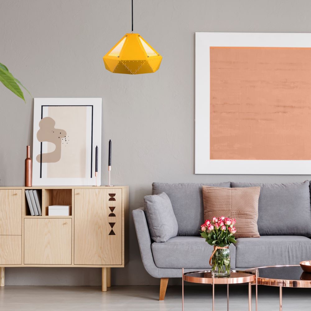 Pendente Light Pastel Prism Giallo 310 x 180 mm