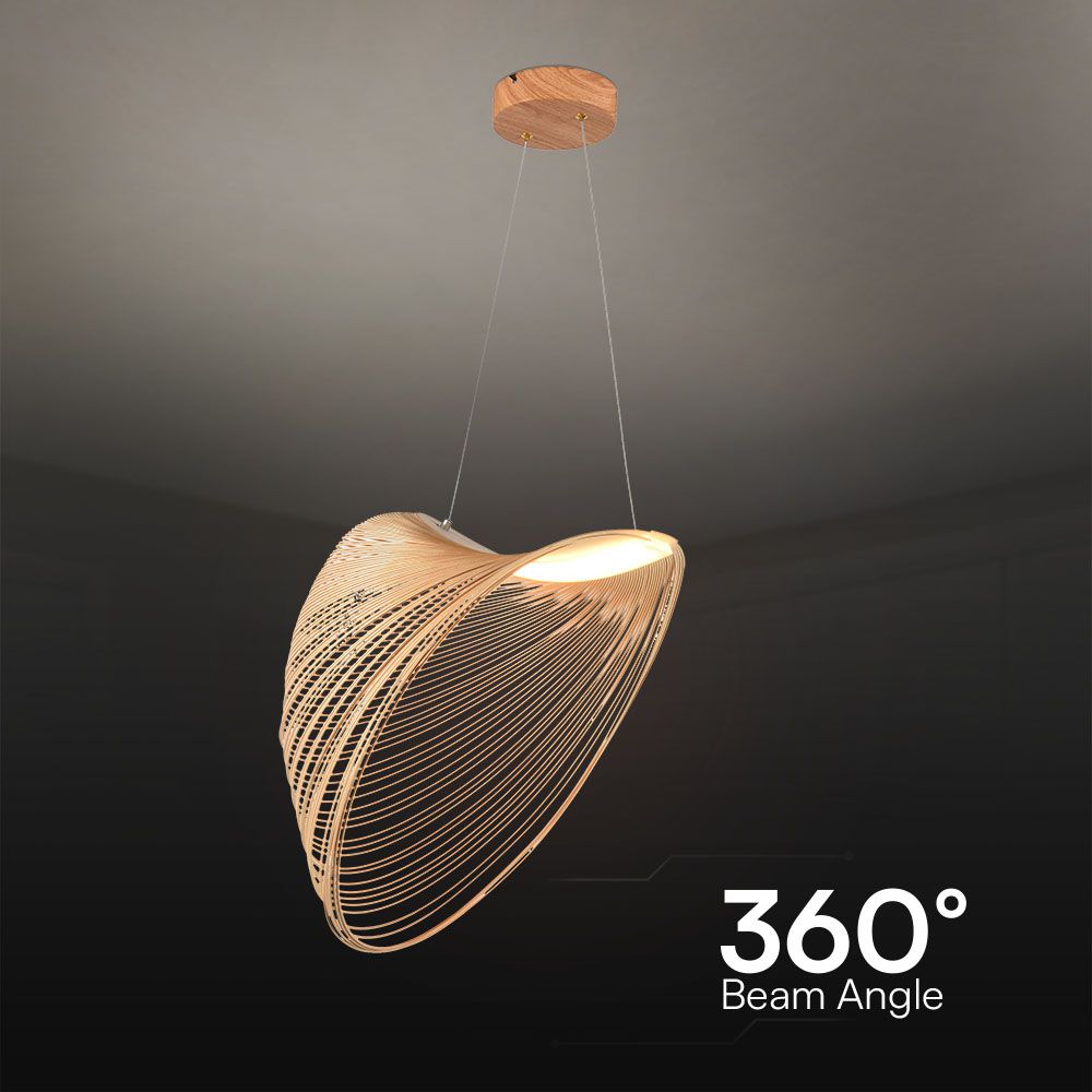 LED Designer Pendant Lampholder Wood Color Body D600 img 1