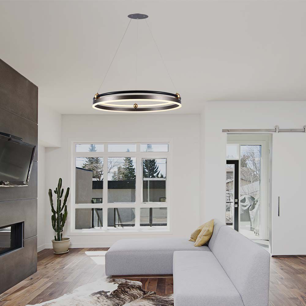 30W LED Designer Hanging Lamp Single Ring 3000K Coffee Body