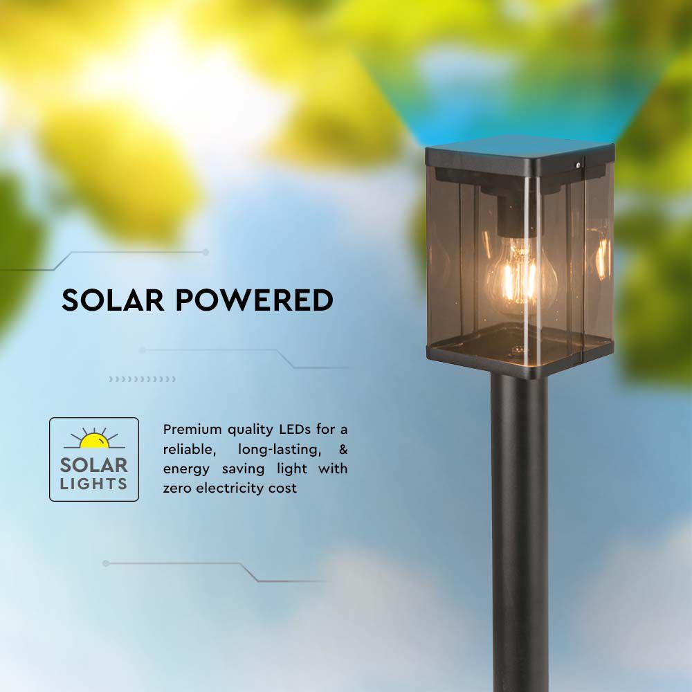 Piantana Solare LED da Giardino 2.5W con Sensore di Movimento a Microonde Colore Nero 3000K IP44 img 2