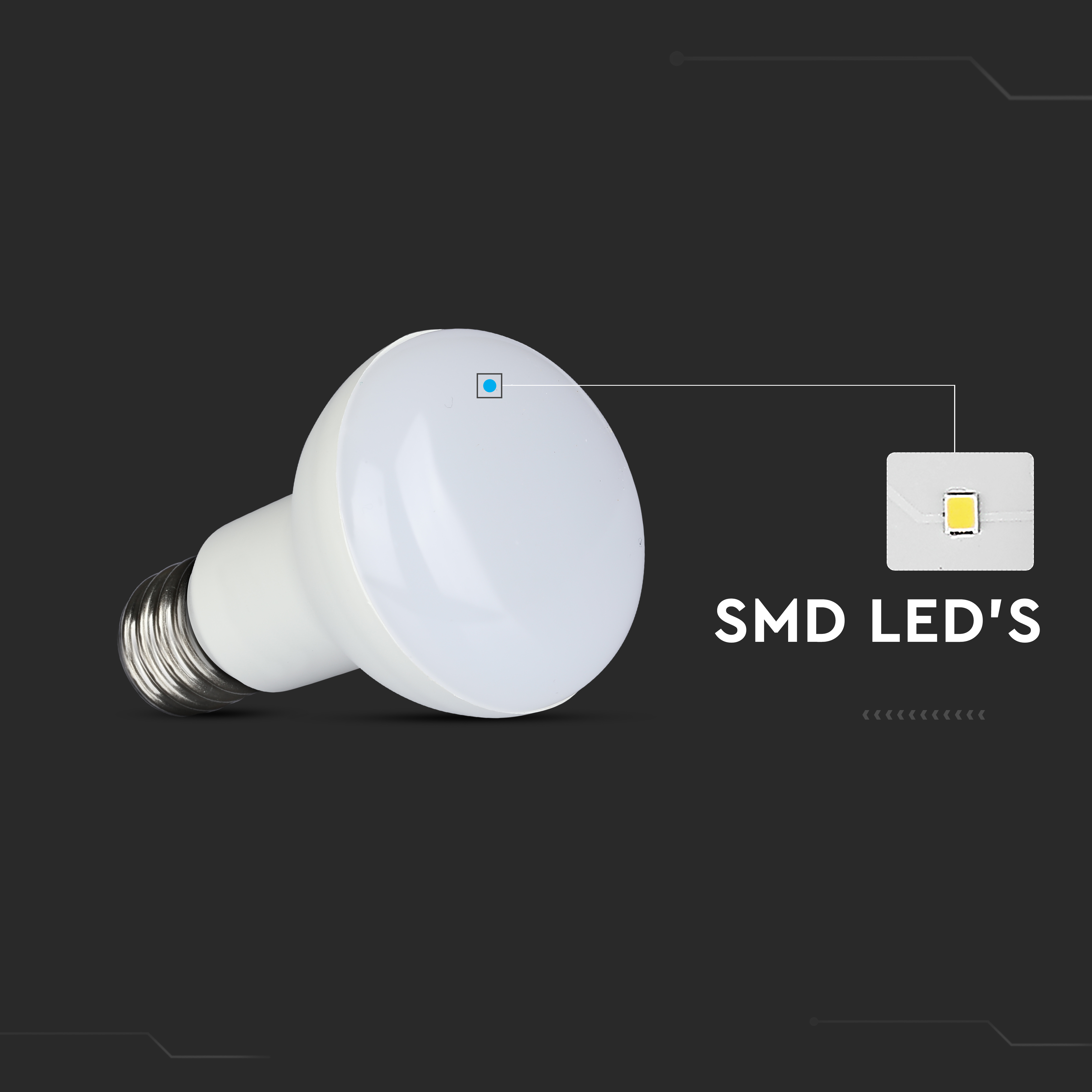 LED Bulb - 8.5W E27 R63 Thermoplastic 4000K