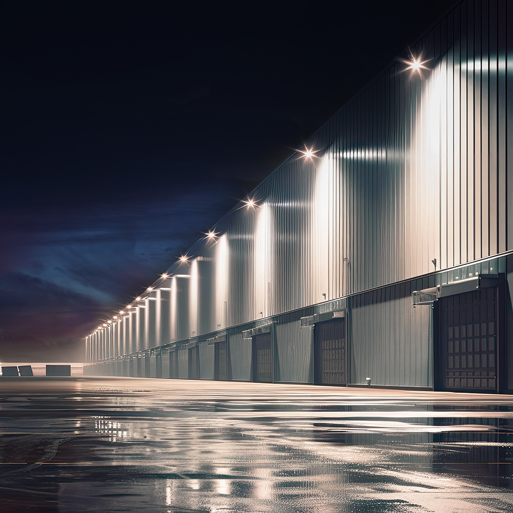 300W LED Floodlight CREE CHIP Black Body Grey Glass 6500K 135LM/W