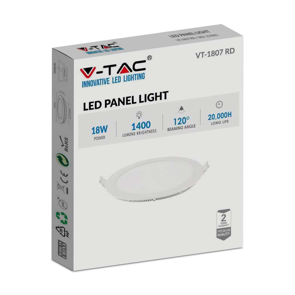 18W LED Premium Panel Downlight - Round 6400K