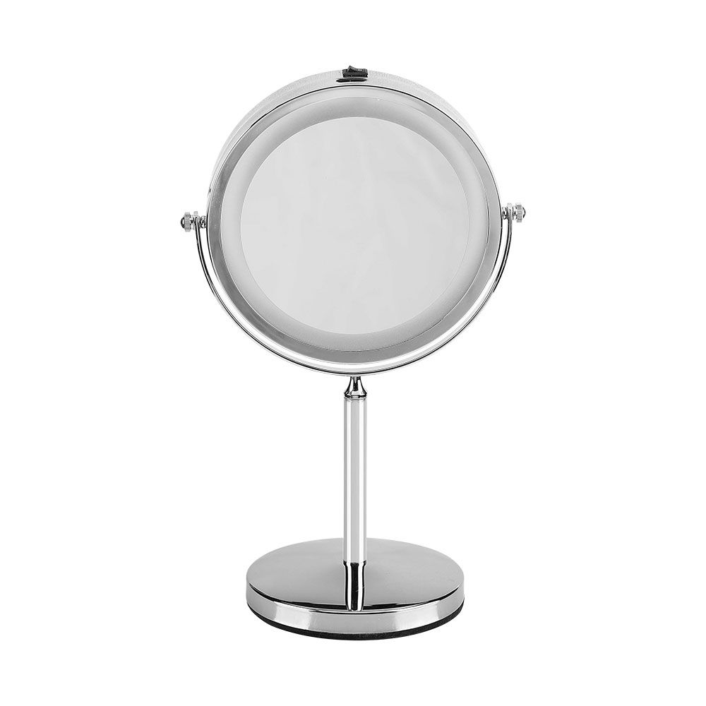 Specchio LED Rotondo 3W Double face Rotabile a 360° da Tavolo img 1