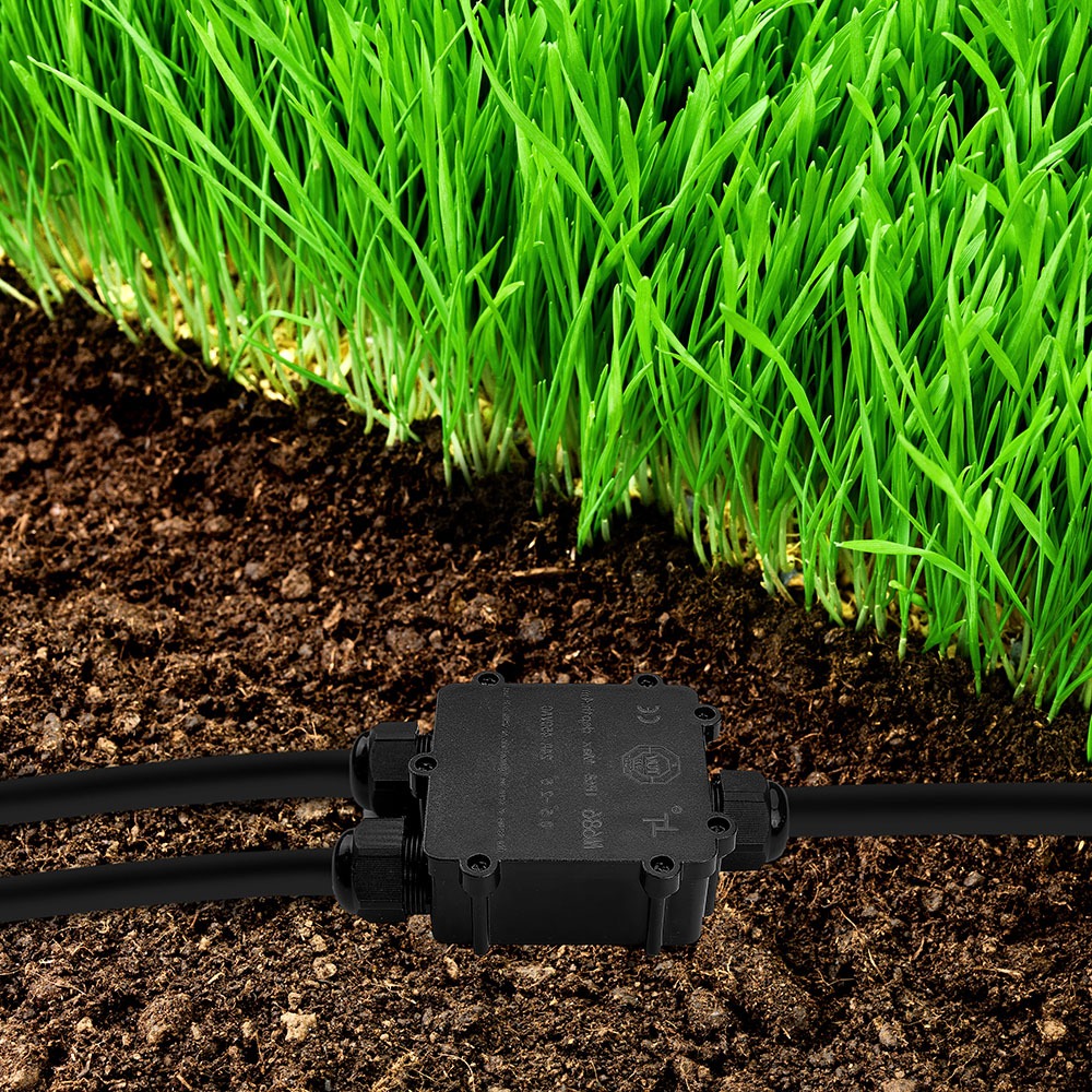 Impermeabile Nera Scatola di Derivazione con Terminali 8-12mm IP68