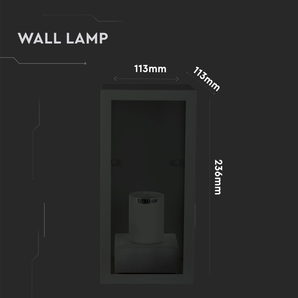 Wall Lamp 1*E27 Matt Nero Clear Glass