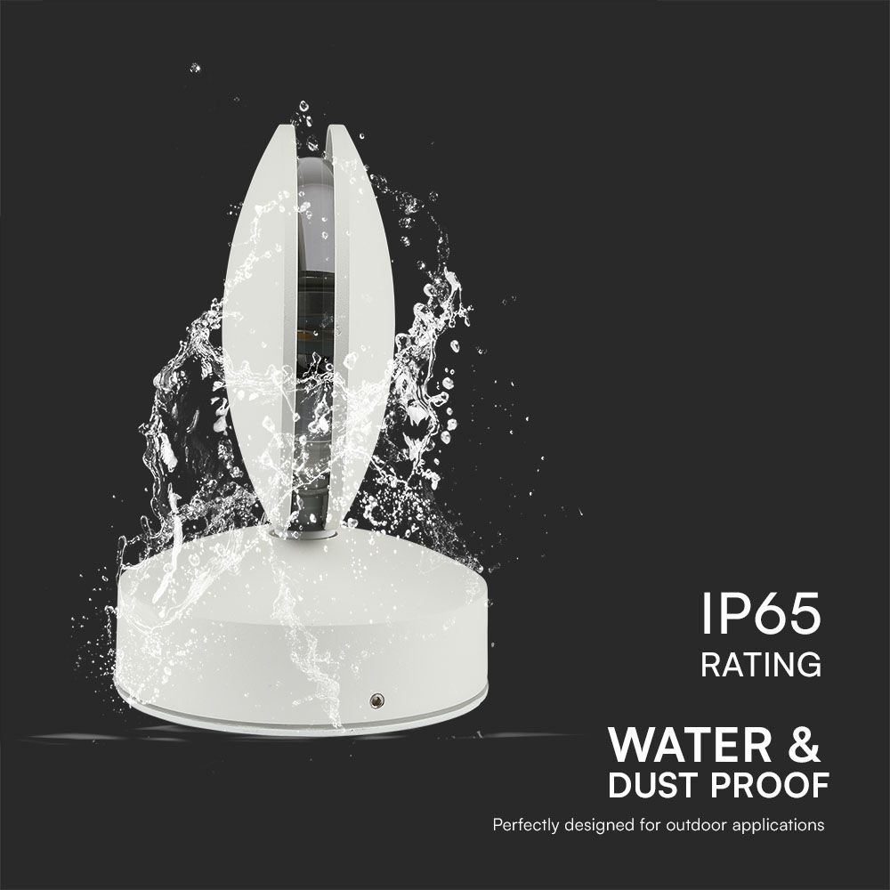 7W LED Wall Light White Body 3000K IP65 img 2