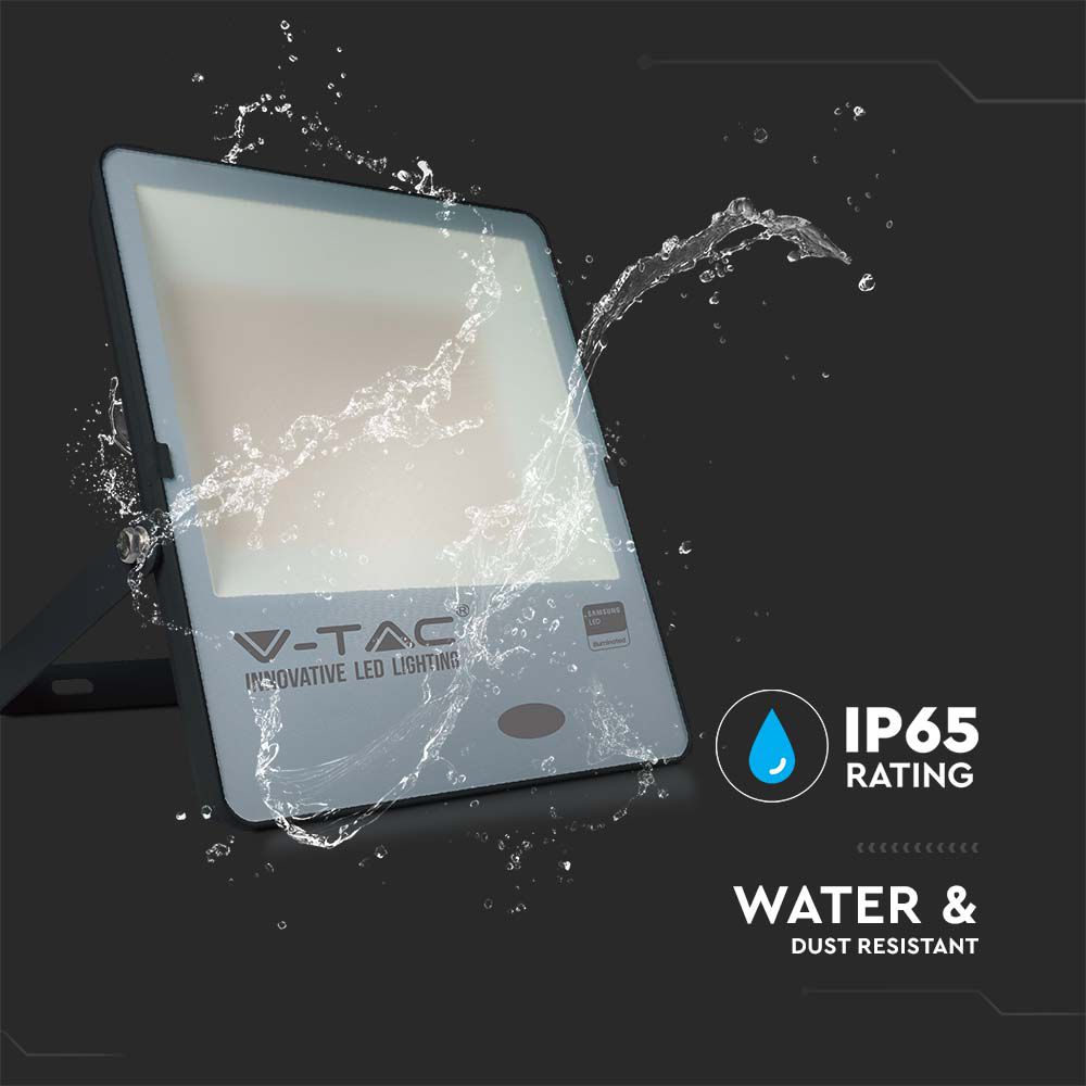 200W LED Sensor Day Light Floodlight SAMSUNG CHIP 100LM/W Black Body 4000K img 5