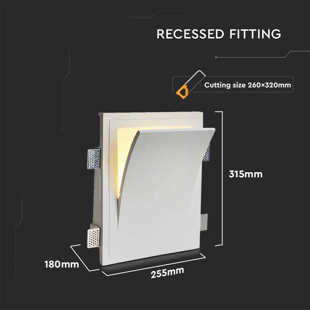 GU10 Wall Fitting Gypsum E14 White Body