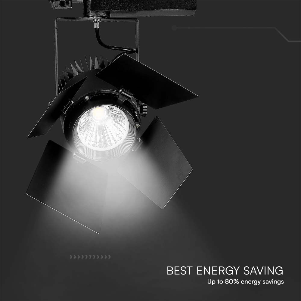 33W LED Tracklight SAMSUNG CHIP Black Body 3000K img 3