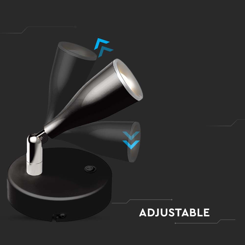 4.5W Led Wall Lamp 3000K Black With Switch img 1