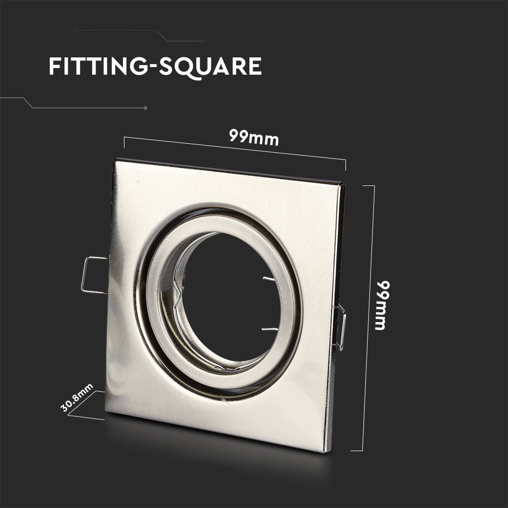 Adattatore per Faretti GU10Quadrato Regolabile Satin Nickel