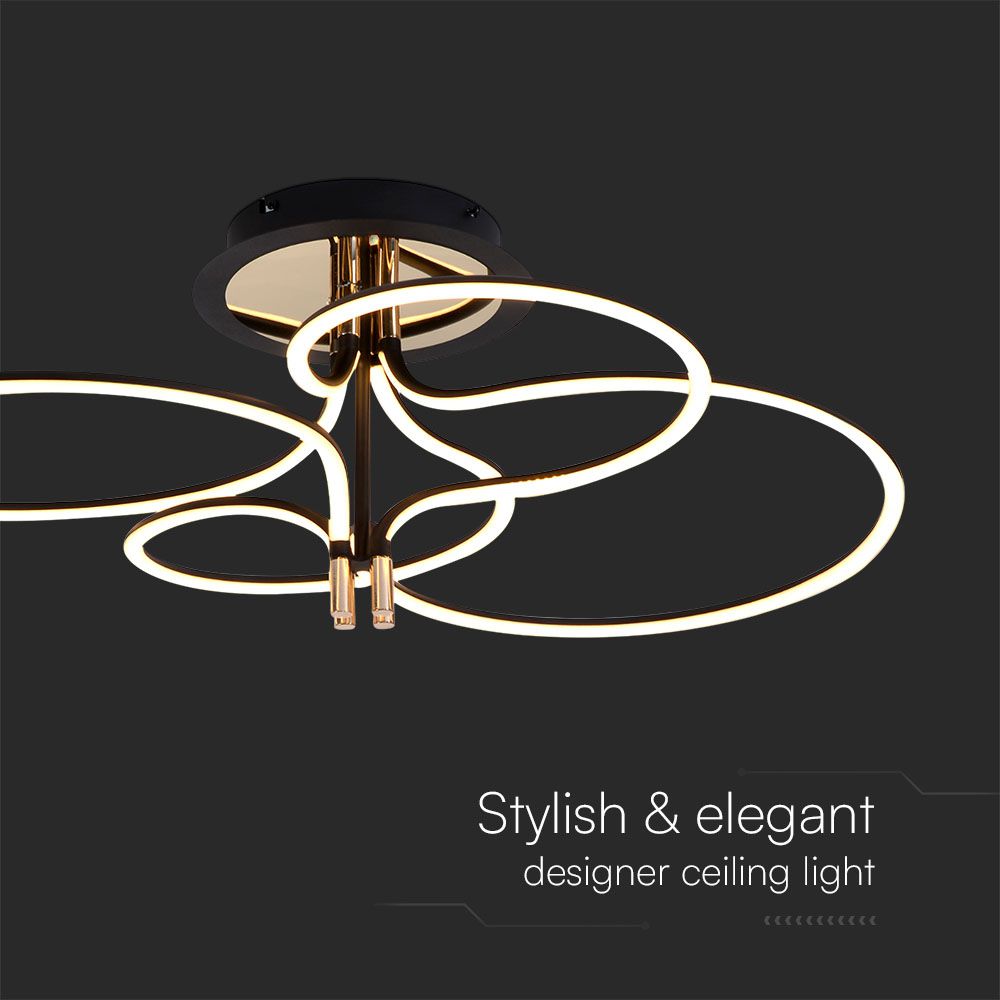 LED Designer Pendant Lampholder Plated Gold + Black Body