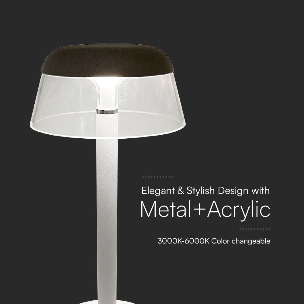 2W LED Table Lamp (130*285) 3in1 Dimmable White Body