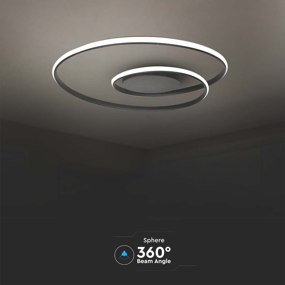48W LED Designer Ceiling Light 600*50MM Triac Dimmable Black img 2
