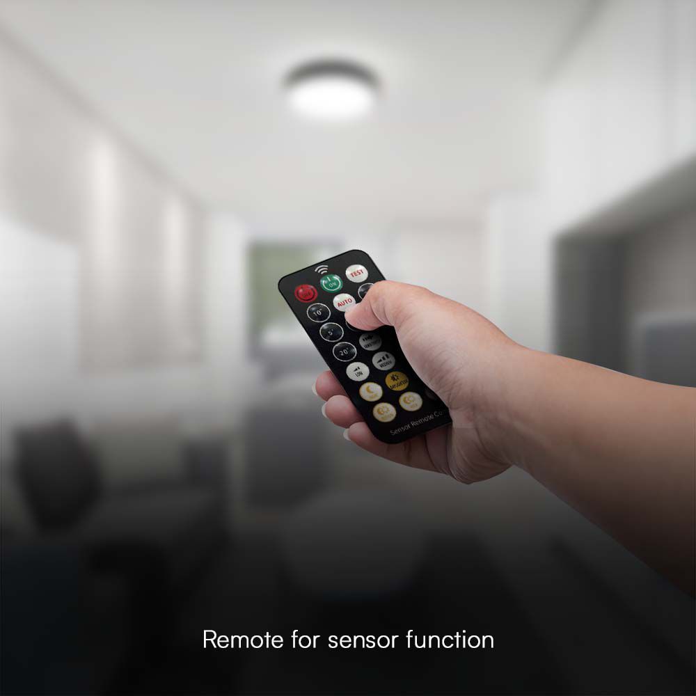 30W LED Dome Light Round Microwave Sensor Black Frame 4000K IP44 img 3