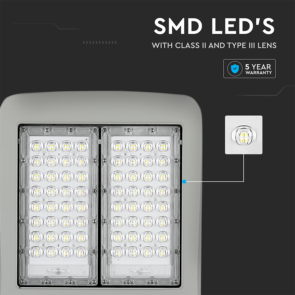 LED armatura stradale SAMSUNG Chip 120W 6400K Classe II Aluminium Dimmable 140LM/W