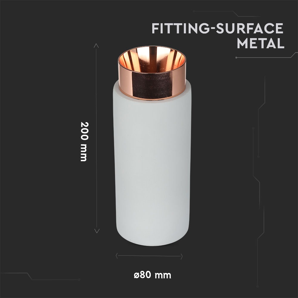 GU10 Fitting Gesso Metal Grey Concrete Matt Rose Gold Bottom