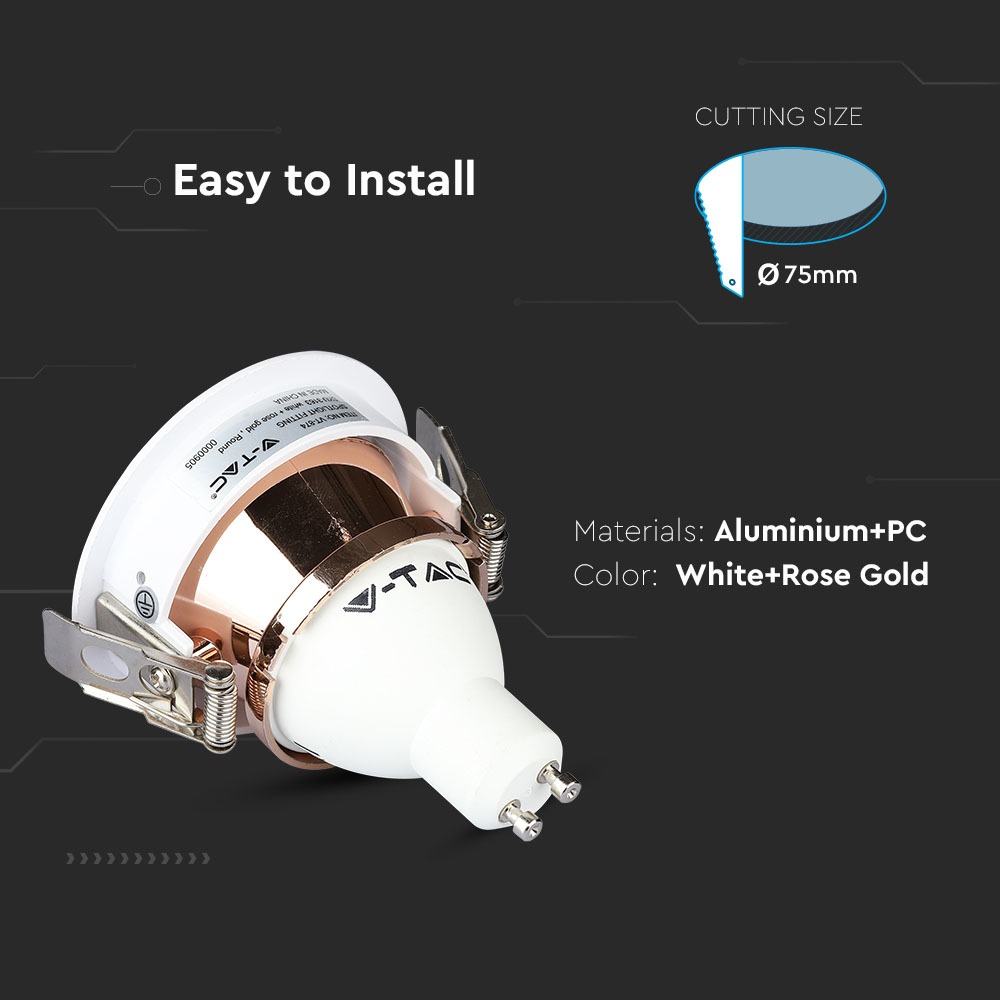 Fitting White+Rose Gold Round img 1